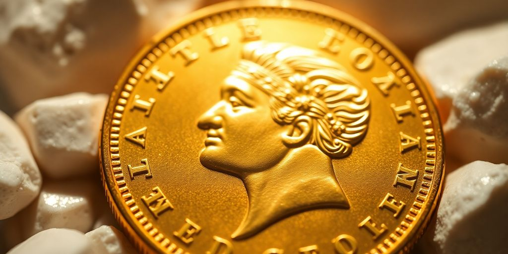 Monnaie en or Napoléon avec des détails raffinés.