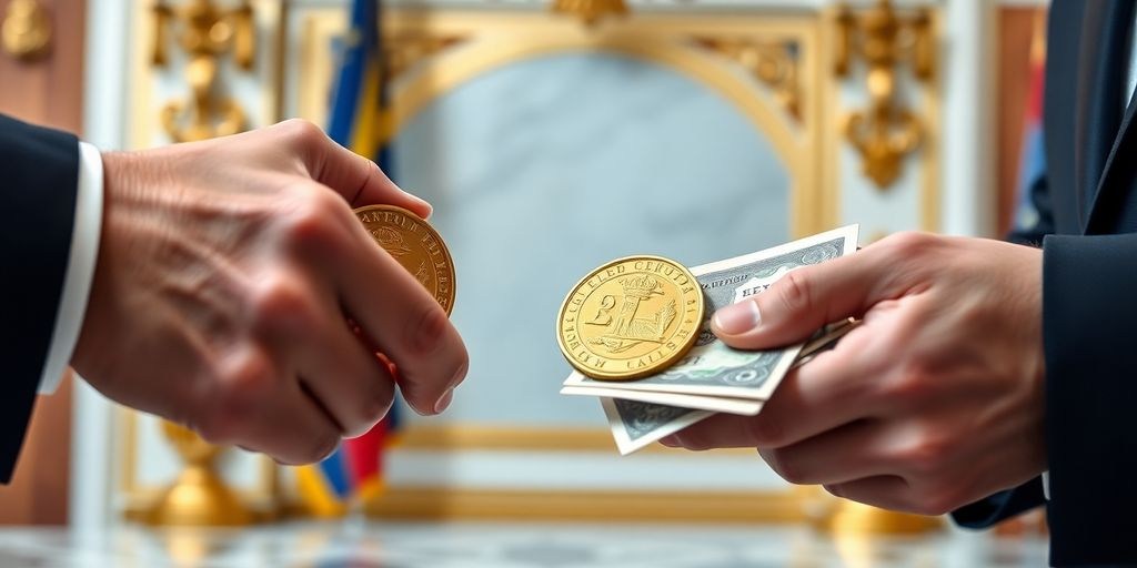 Échange d'une pièce en or Napoléon.