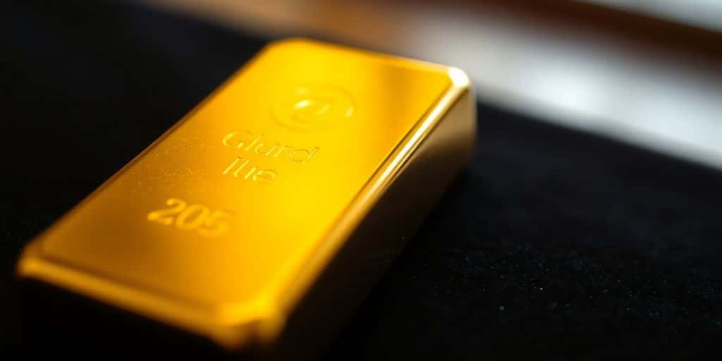 Lingot d'or sur un fond sombre et élégant.
