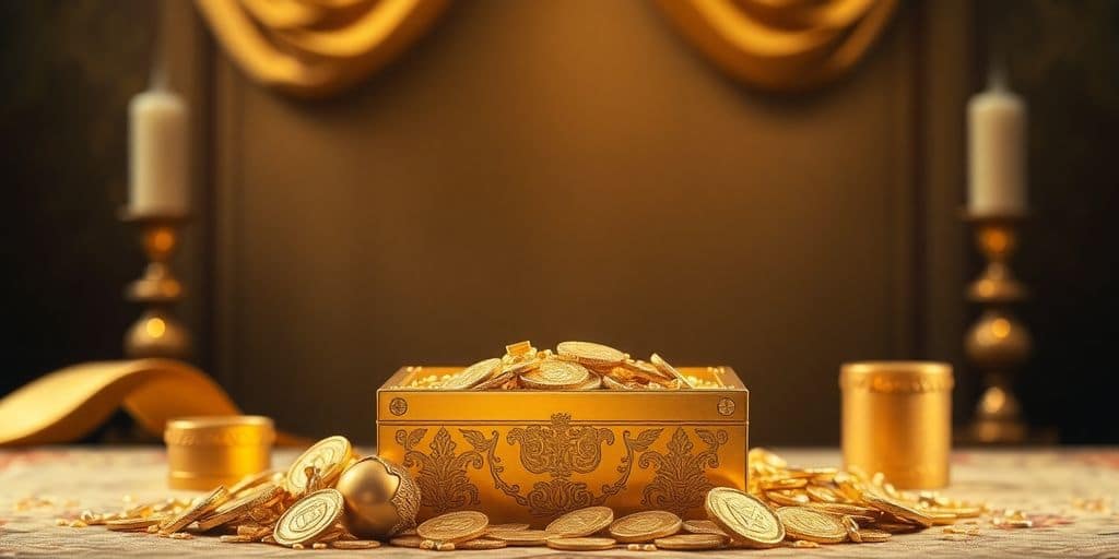 Héritage en or avec des textures luxueuses.