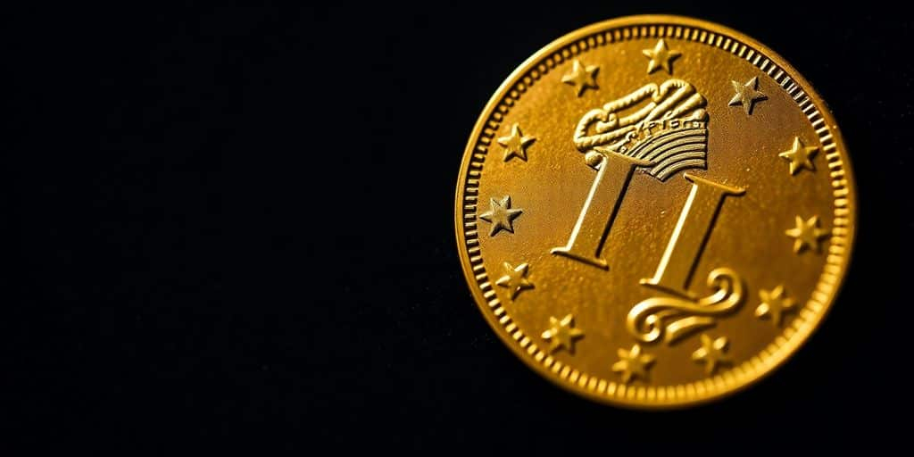 Pièce de Napoléon d'Or sur fond sombre.