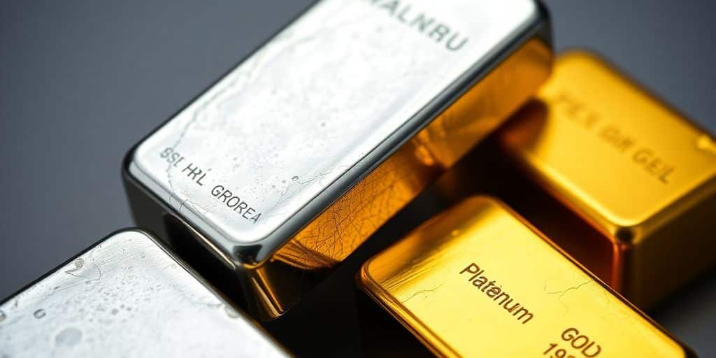 Barres de platine et d'or côte à côte.