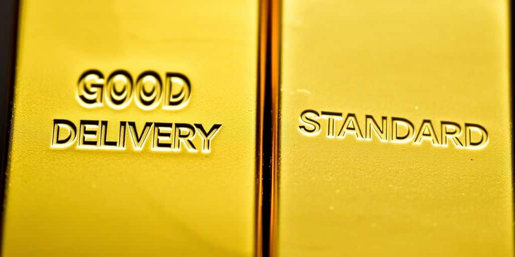 Deux lingots d'or, l'un Good Delivery, l'autre standard.