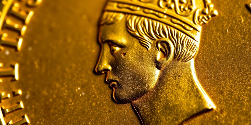 Pièce de monnaie Napoléon en or avec défauts visibles.