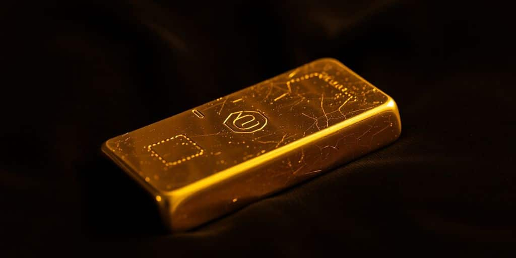 Lingot d'or sur un tissu en velours noir.