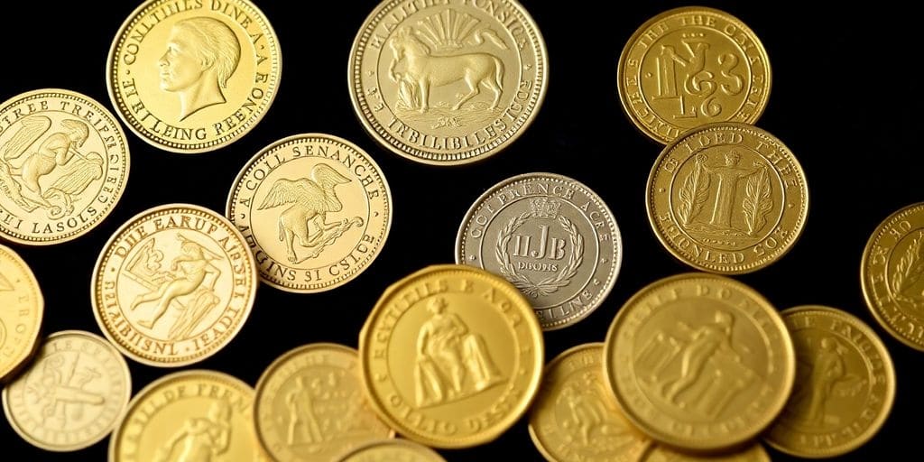 Assortiment de pièces d'or françaises prisées.