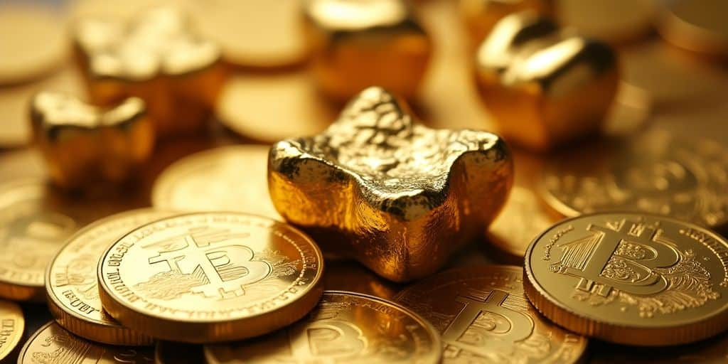 Pièces d'or dentaire avec une brillance éclatante.