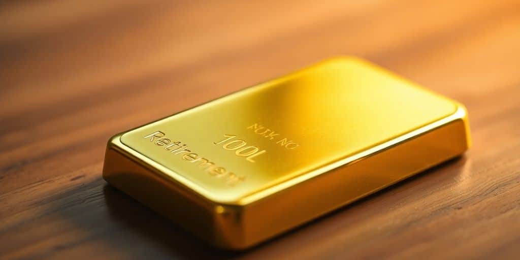 Barre d'or sur une surface en bois