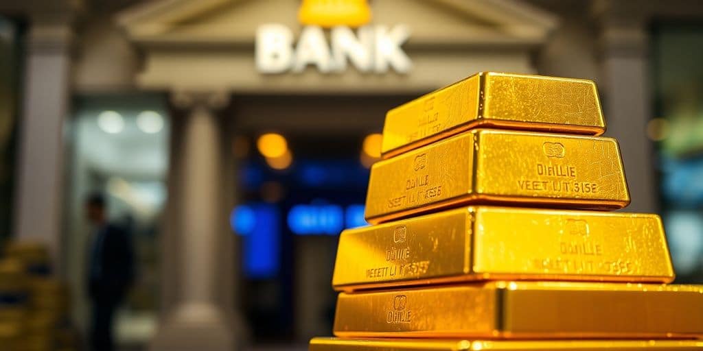 Des lingots d'or empilés brillants.