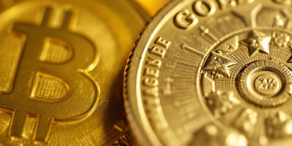 Pièce d'or et pièce en or d'investissement.