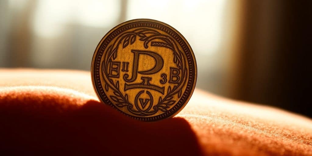 Pièce d'or ancienne sur un tissu en velours.