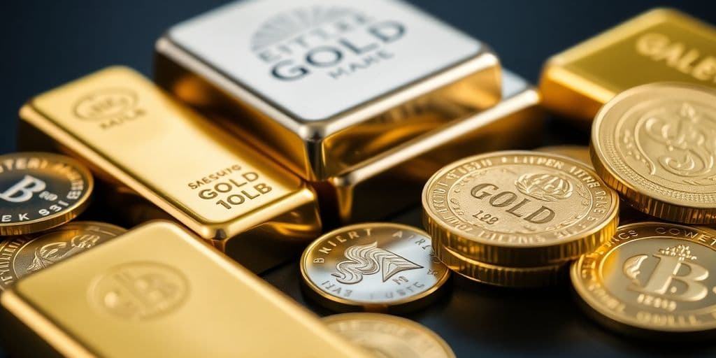 Lingots et pièces d'or pour investissement.