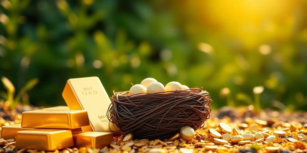 Des barres d'or et un œuf de retraite.