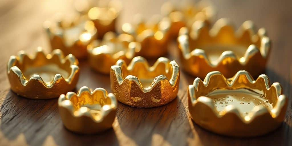 Pièces en or dentaire prêtes pour la vente.