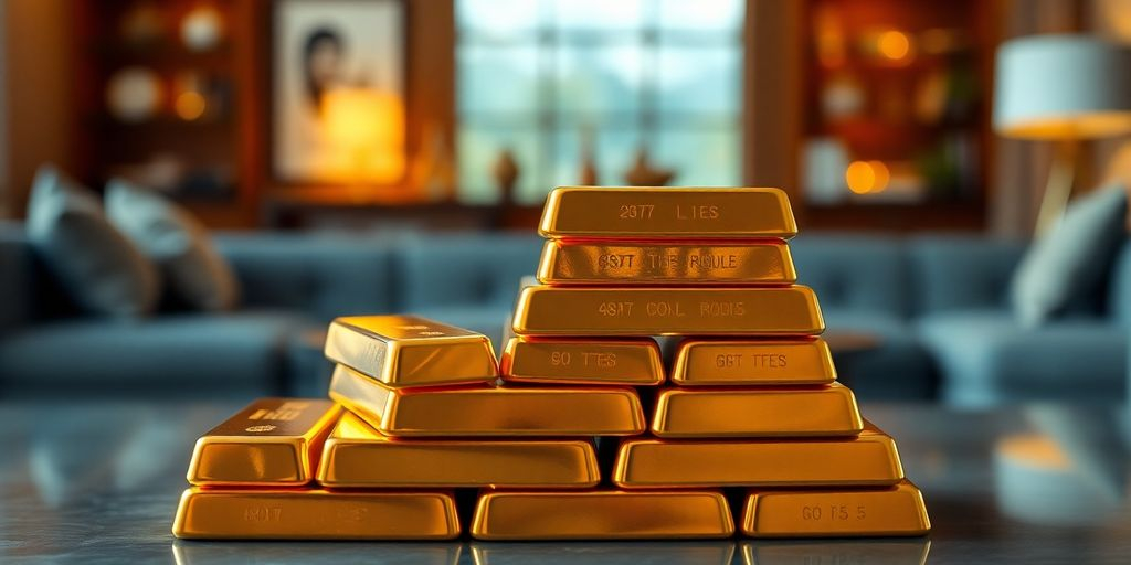 Barres d'or brillantes dans un cadre élégant.