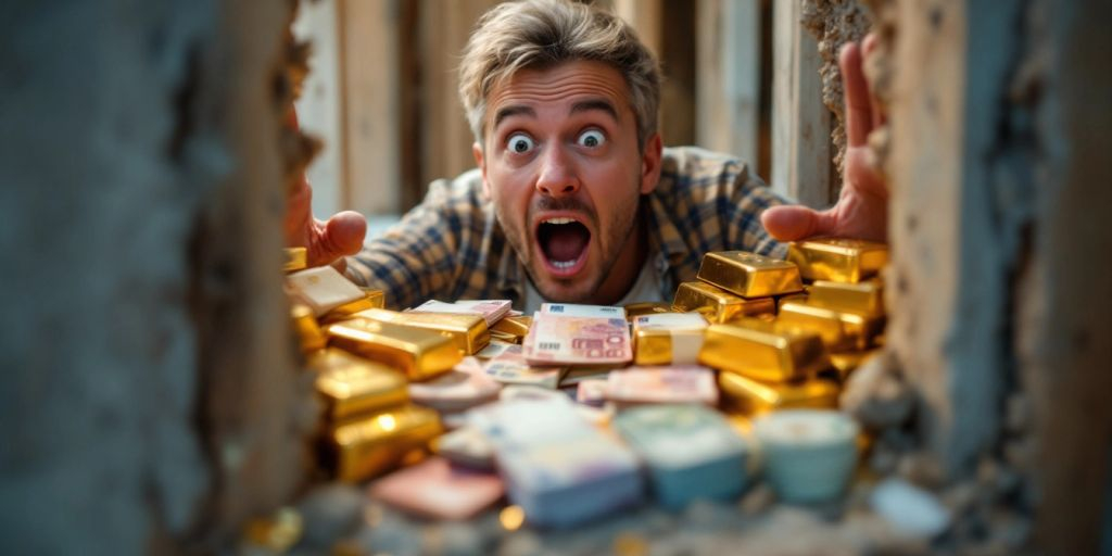 Découverte de billets et lingots dans les murs