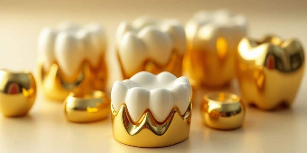 Collection d'or dentaire brillant et propre.