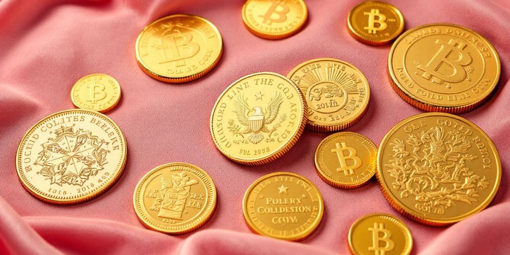 Assortiment de pièces en or d'investissement populaires.