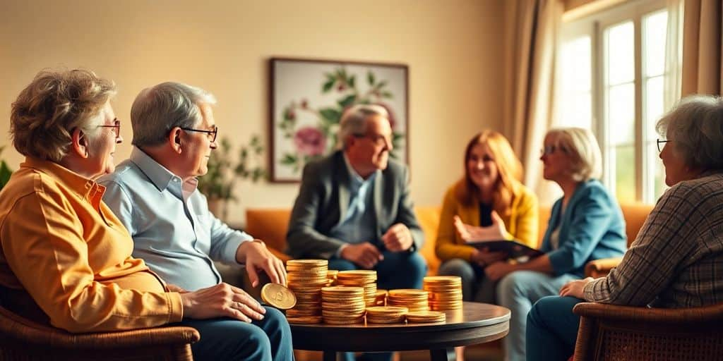 Groupe de personnes discutant d'investissements en or.
