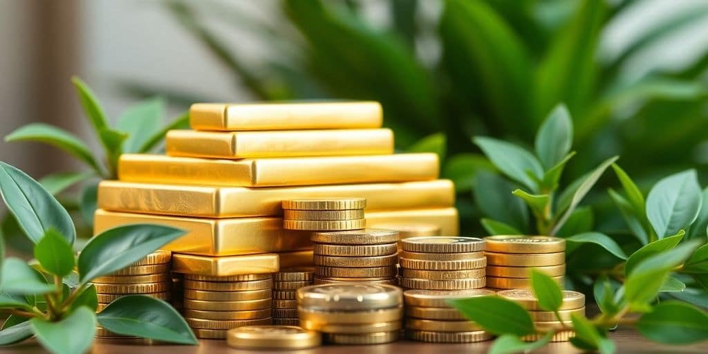 Des barres et pièces d'or pour la retraite.