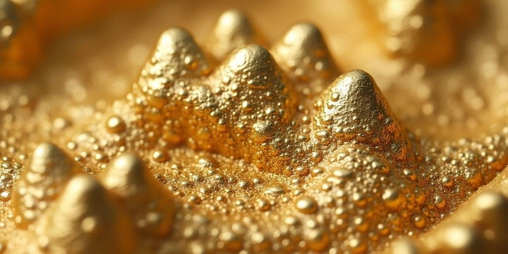 Alliages d'or dentaire avec textures métalliques variées.