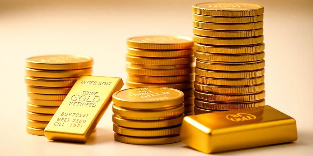 Pièces d'or et barre d'or pour les retraités.