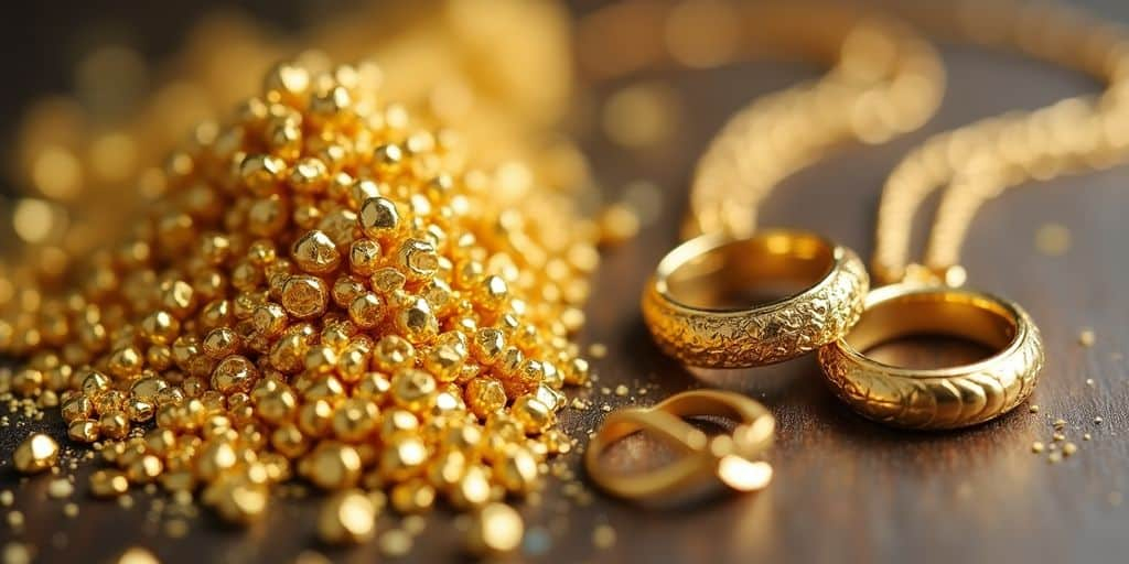Comparaison entre or dentaire et bijoux en or.