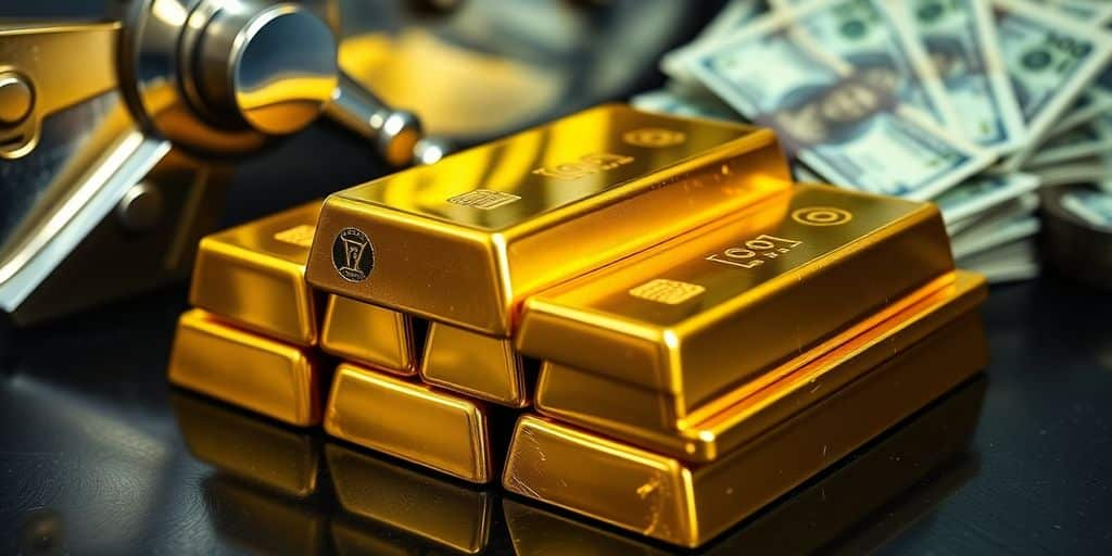 Barres d'or et mesures de sécurité contre le blanchiment.
