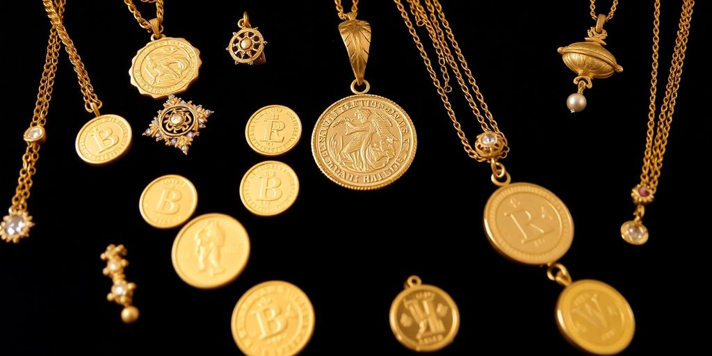 Bijoux en or brillants sur un fond en velours.