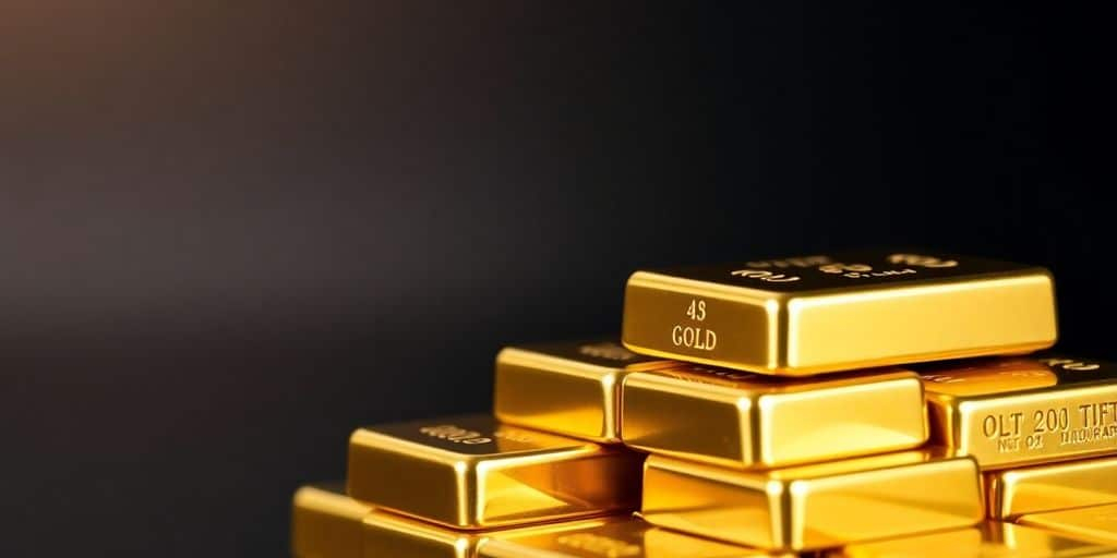 Des lingots d'or brillants empilés sur une surface.