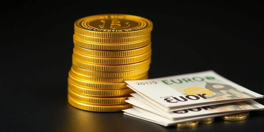 Pièces d'or et euros pour investissement.