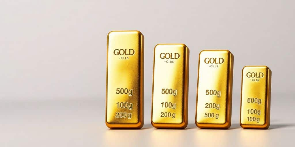 Différence de poids entre quatre lingots d'or.