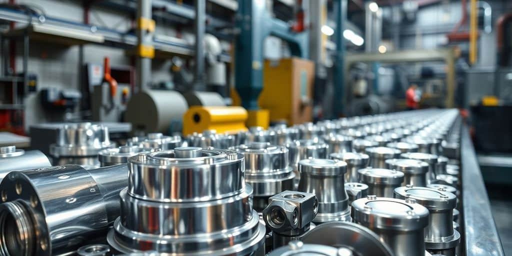 Composants en argent dans une usine moderne.