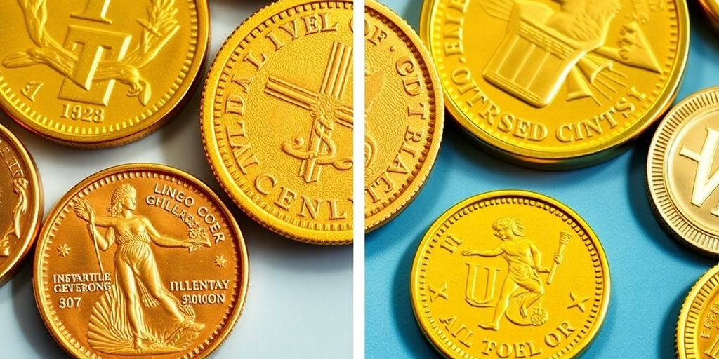 Comparaison des pièces d'investissement et de collection en or.