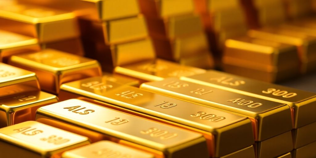 Des lingots d'or brillants empilés avec soin.