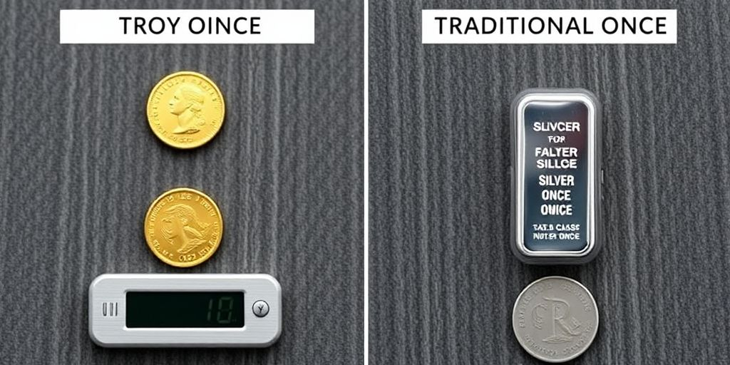 Comparaison de l'once troy et de l'once traditionnelle.