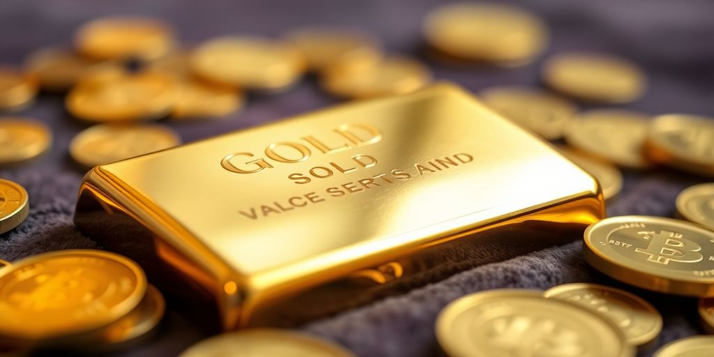 Un lingot d'or sur une surface en velours.