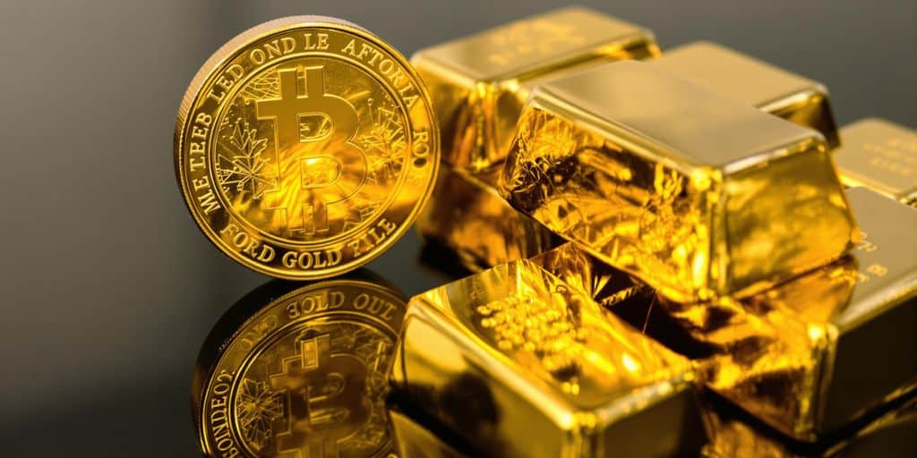 Image réaliste de pièces d’or et lingots scintillants et luxueux.
