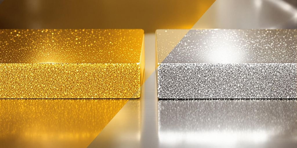 une image photographique de surfaces métalliques or et platine élégantes
