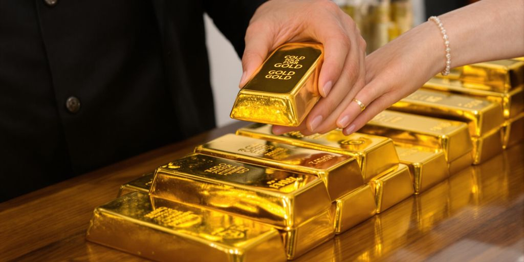 Transfert de lingots d'or entre deux personnes