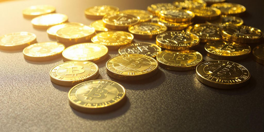 Des pièces d'or brillantes sur surface sombre aux reflets nets.
