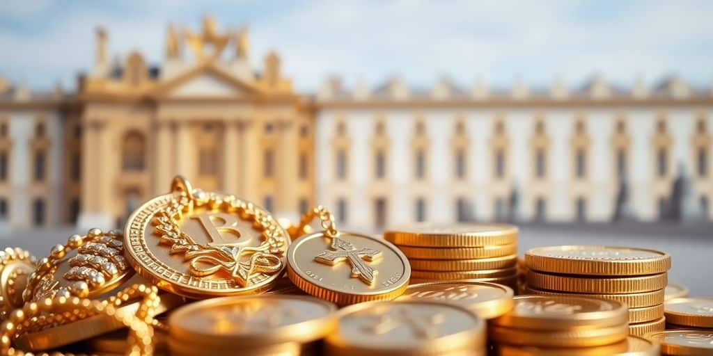 Vente d'or à Versailles, bijoux et pièces en or.