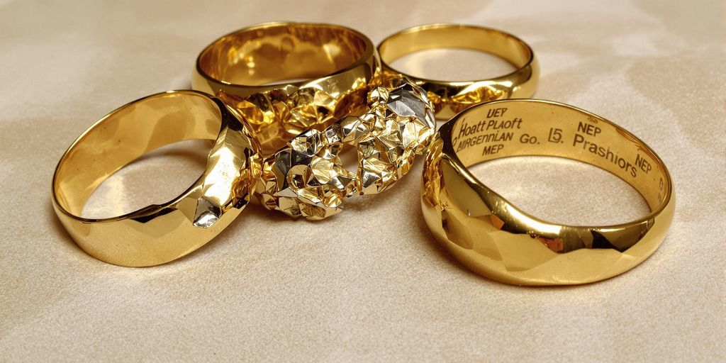Bijoux en or défectueux présentés sur un fond neutre.