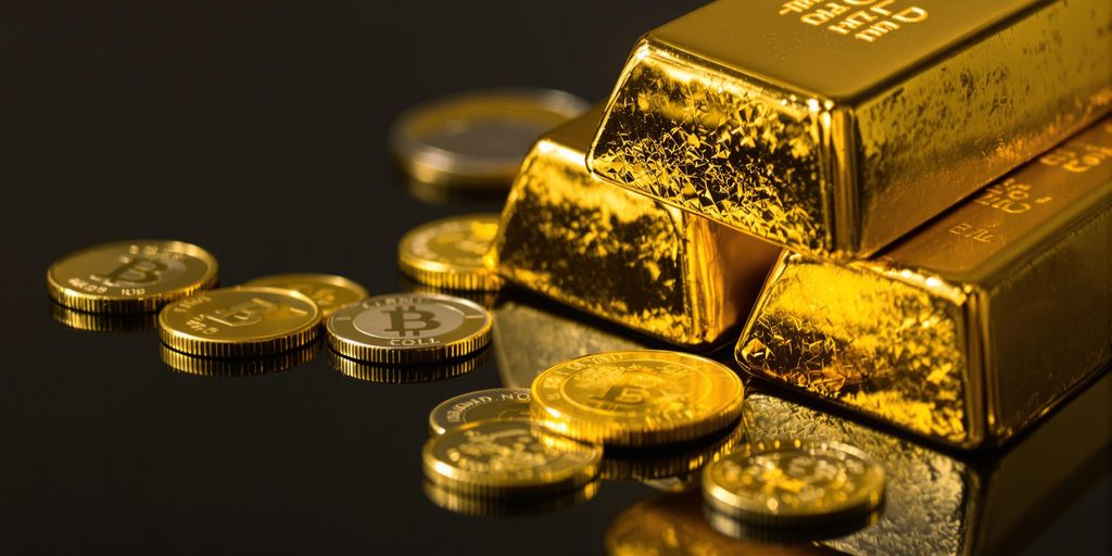 Lingots d'or et pièces de monnaie