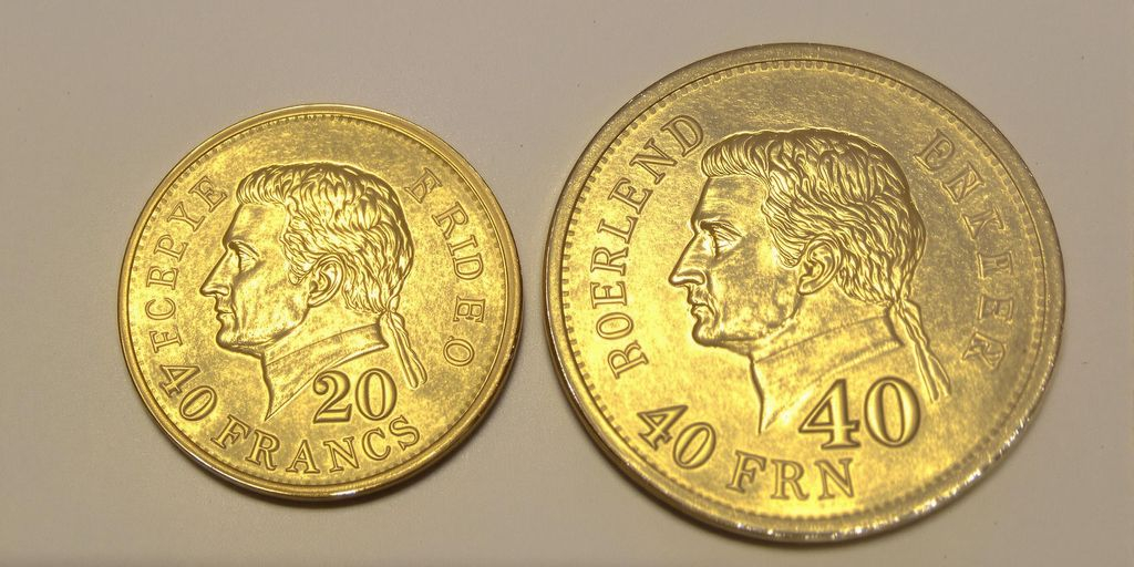 Deux pièces d’or Napoléon, 20 francs et 40 francs