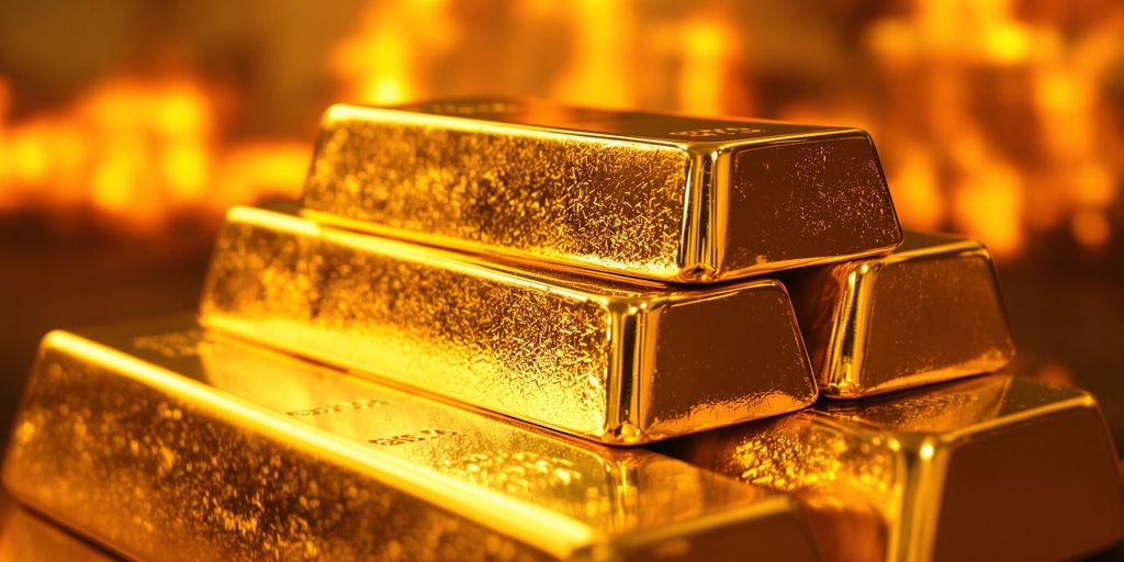 Lingots d'or brillant sur fond énergie