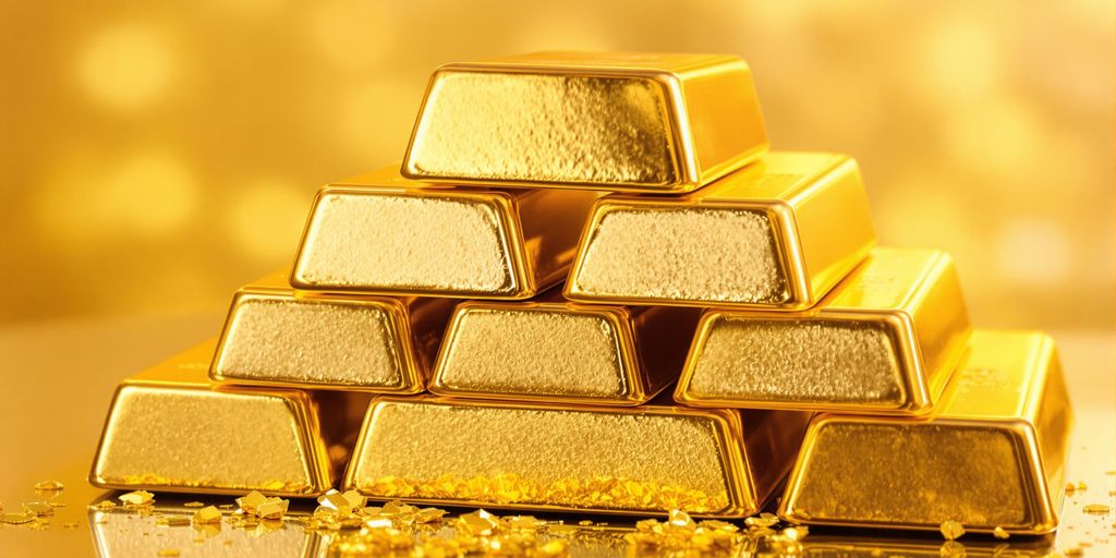 Lingots d'or et d'argent empilés