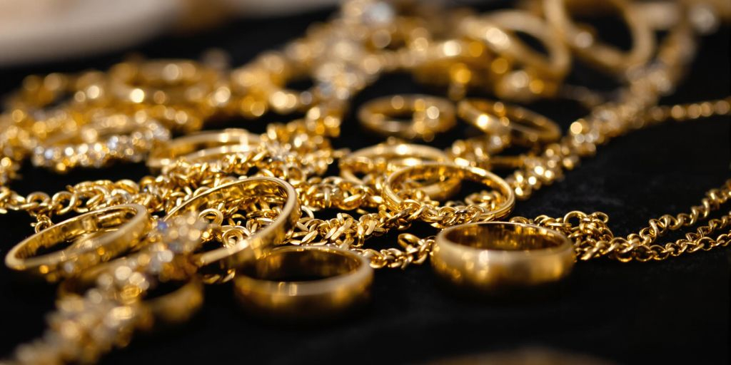 Bijoux en or empilés