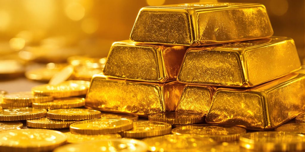 Lingots d'or et pièces de monnaie