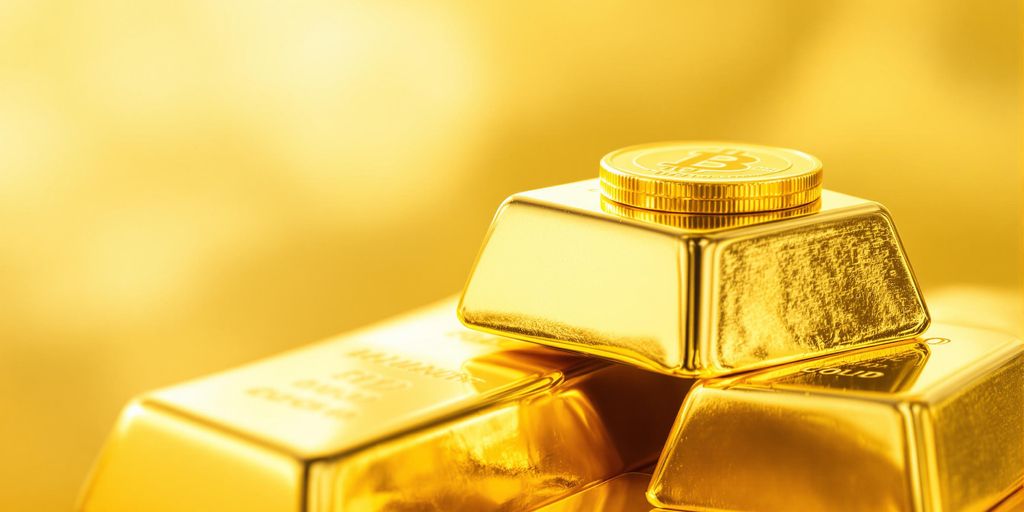 Lingots d'or empilés, pièce d'or brillante
